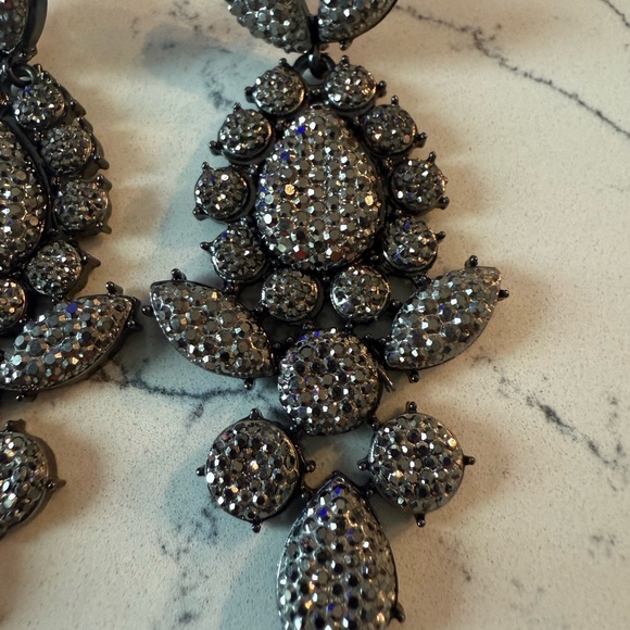 Cache Sparkling Silver Statement Earrings - Picture 2 of 2